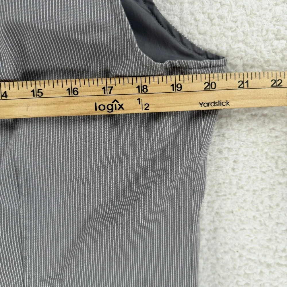 Guess Vest‎ Mens Large Gray Hooded Button Zip Layered Striped Casual X31N01W2FY0